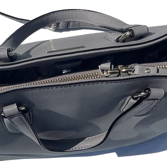 Kate Spade Grey Saffiano Leather Shoulder Handbag - Picture 10 of 12